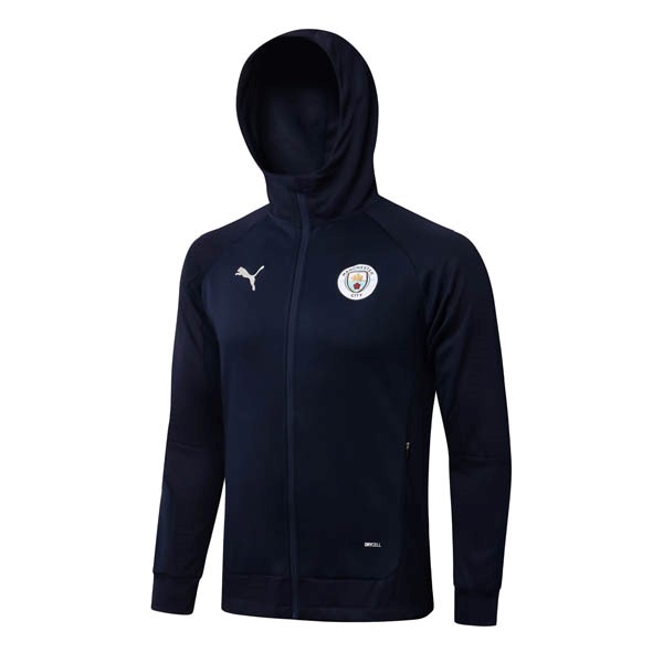 Felpa Cappuccio Manchester City 22/23 Blu Oscuro